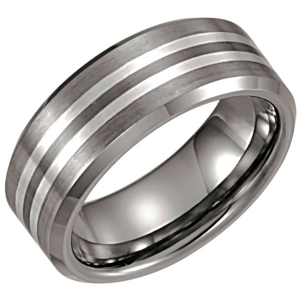 Jewels By Lux Sterling Silver 8mm Flat w/Step Edge Band Jewels By Lux Sterling Silver 8mm Flat w/Step Edge Band